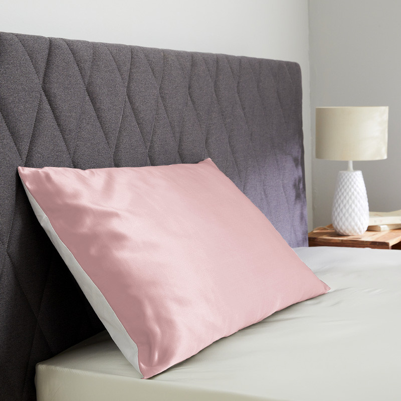 Pink Silk and cotton pillowcase