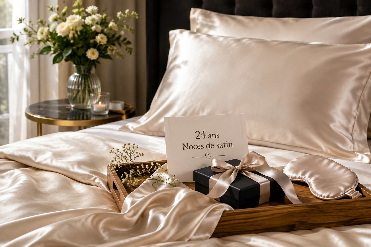 Noces de satin : quelle signification et quel cadeau pour 24 ans de mariage ?