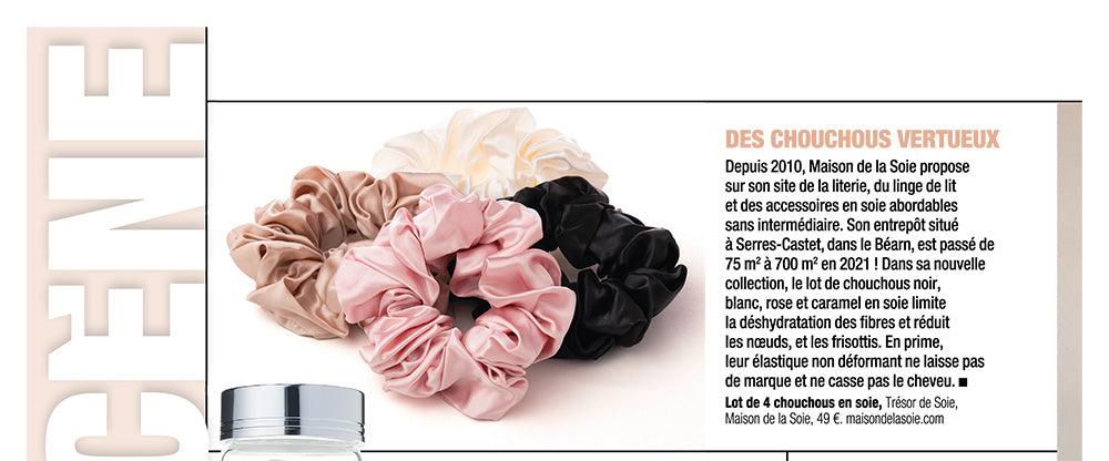 Les chouchous en soie idéaux pour le magazine Marianne