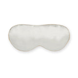 Ivory silk sleep mask with Caramel trim, flawed - MS920