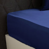 Drap housse en soie Bleu marine / 180x200 cm déclassé - MS947