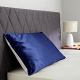Taie d'oreiller en soie et coton Bleu marine / 40x60 déclassé - MS719