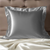 Taie d'oreiller en soie avec volant 22 mommes Silver / 50x75 déclassé - MS739