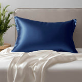 Taie d'oreiller en soie sans volant 22 mommes Bleu marine / 65x65 déclassé - MS565