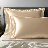 Taie d'oreiller en soie avec volant 25 mommes Caramel / 65x65 cm déclassé - MS348