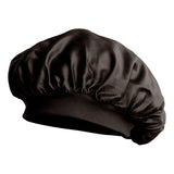 Bonnet de nuit en soie à élastique Noir déclassé - MS999