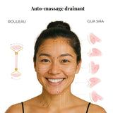 Gua Sha and Rose Quartz Roller Set