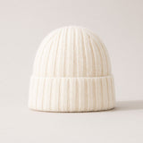 White cashmere and silk beanie / S/M (compact style) factory second - MS922