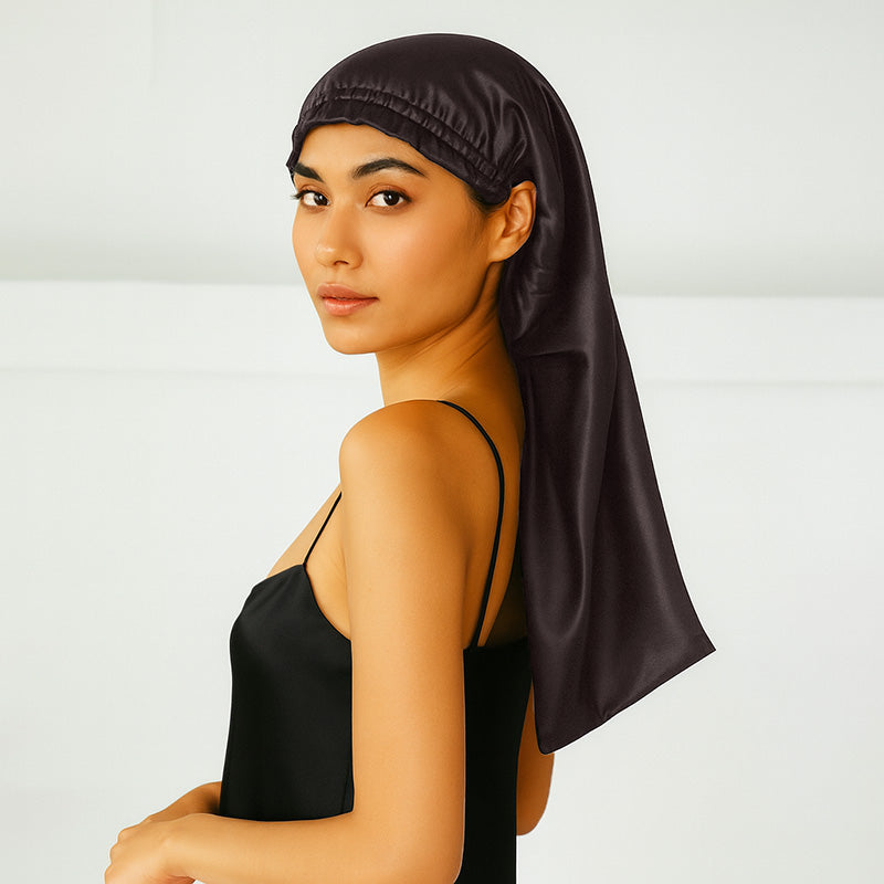 Silk nightcap for long hair