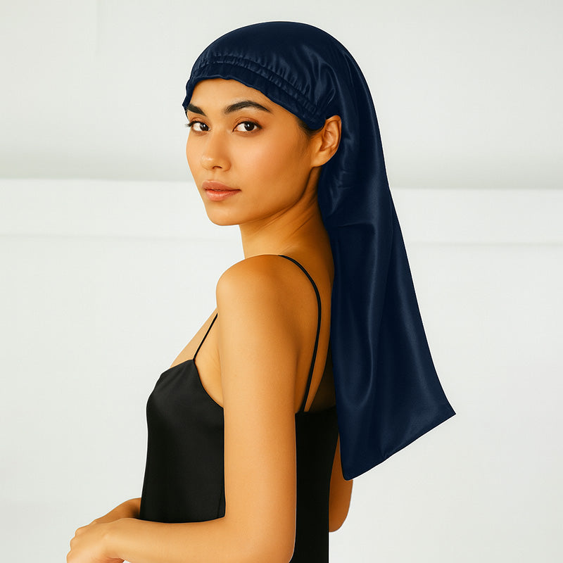 Silk nightcap for long hair