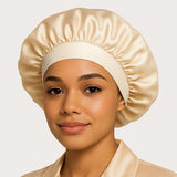 Elastic silk nightcap