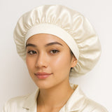Elastic silk nightcap