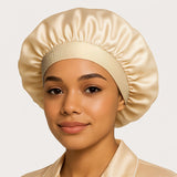 Bonnet de nuit en soie à élastique