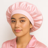Elastic silk nightcap
