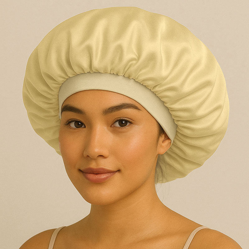 Bonnet de nuit en soie à élastique XL