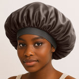 Bonnet de nuit en soie à élastique XL Gris anthracite déclassé - MS652