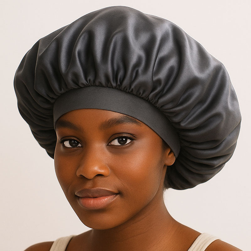 Bonnet de nuit en soie à élastique XL