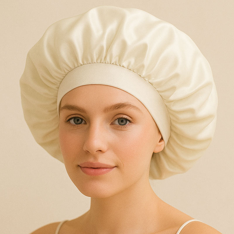 Bonnet de nuit en soie à élastique XL