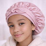 Bonnet de nuit en soie ajustable Enfant Rose déclassé - MS1001