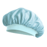 Bonnet de nuit en soie à élastique Bleu ciel déclassé - MS702
