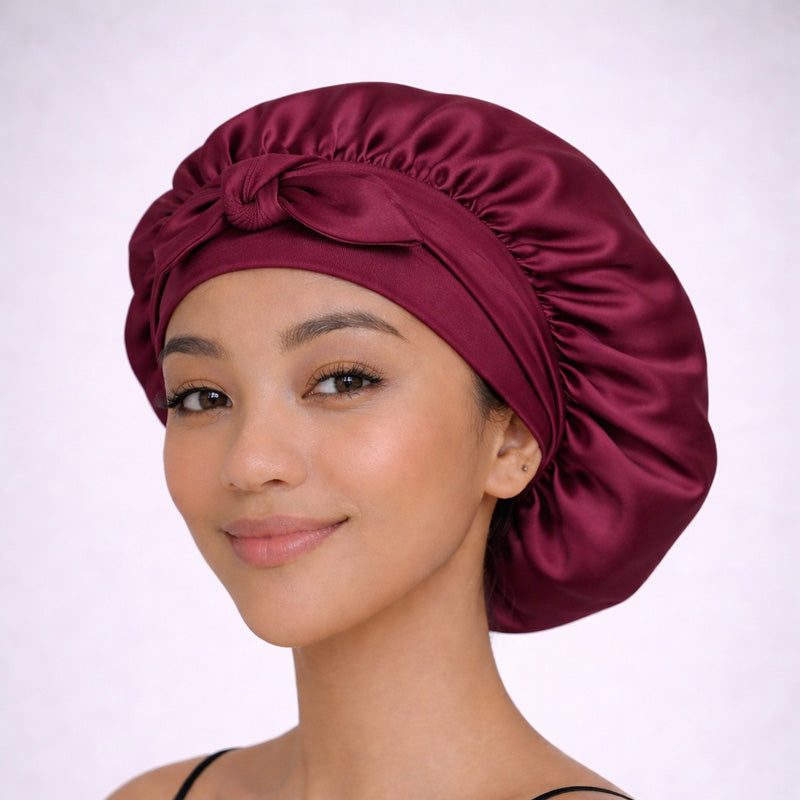 Bonnet de nuit en soie ajustable
