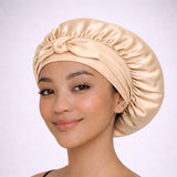 Bonnet de nuit en soie ajustable