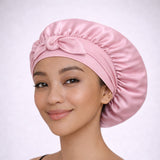 Bonnet de nuit en soie ajustable