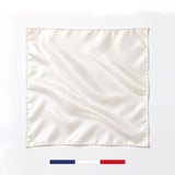 Pañuelo de seda liso color marfil fabricado en Francia