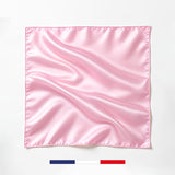 Pañuelo liso de seda rosa hecho en Francia