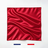 Pañuelo liso de seda rojo hecho en Francia