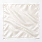 Plain ivory silk square made in France