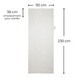 Drap de sac de couchage en soie rectangulaire