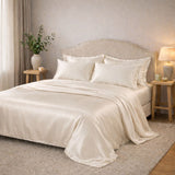 Drap en soie 22 mommes Ivoire / 270x300 cm déclassé - MS891