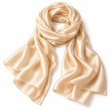Foulard en soie uni Champagne fabriqué en France 🇫🇷