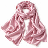 Foulard en soie uni Rose fabriqué en France 🇫🇷