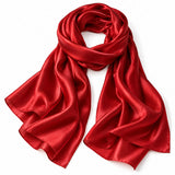 Plain Red Silk Scarf Made in France 🇫🇷