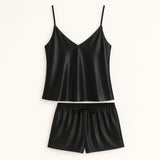 Silk pajamas with camisole and shorts