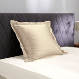 Taie d'oreiller en soie avec volant 19 mommes Caramel / 65x65 déclassé - MS551