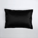 Taie d'oreiller en soie avec volant 19 mommes Noir / 50x75 cm déclassé - MS378