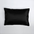 Taie d'oreiller en soie avec volant 19 mommes Noir / 50x75 cm déclassé - MS378