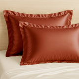 Taie en soie 22 mommes avec volant Confection sur commande Terracotta / 40x60 cm déclassé - MS453