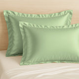 Taie en soie 22 mommes avec volant Confection sur commande Vert clair / 40x60 cm déclassé - MS454